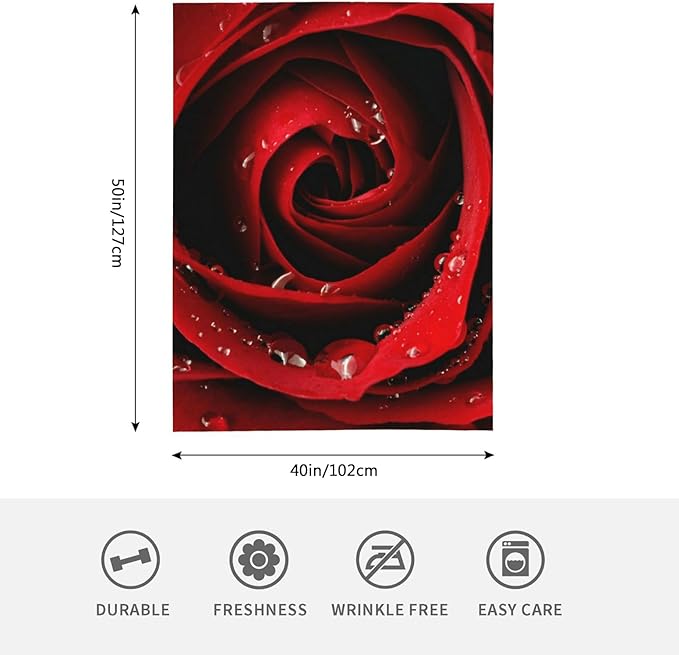HGOD DESIGNS Red Rose Throw Blanket Ultra Soft Warm All Season Rose Decorative Fleece Blankets for Bed Chair Car Sofa Couch Bedroom 40"X50"-Ruum Studio Home