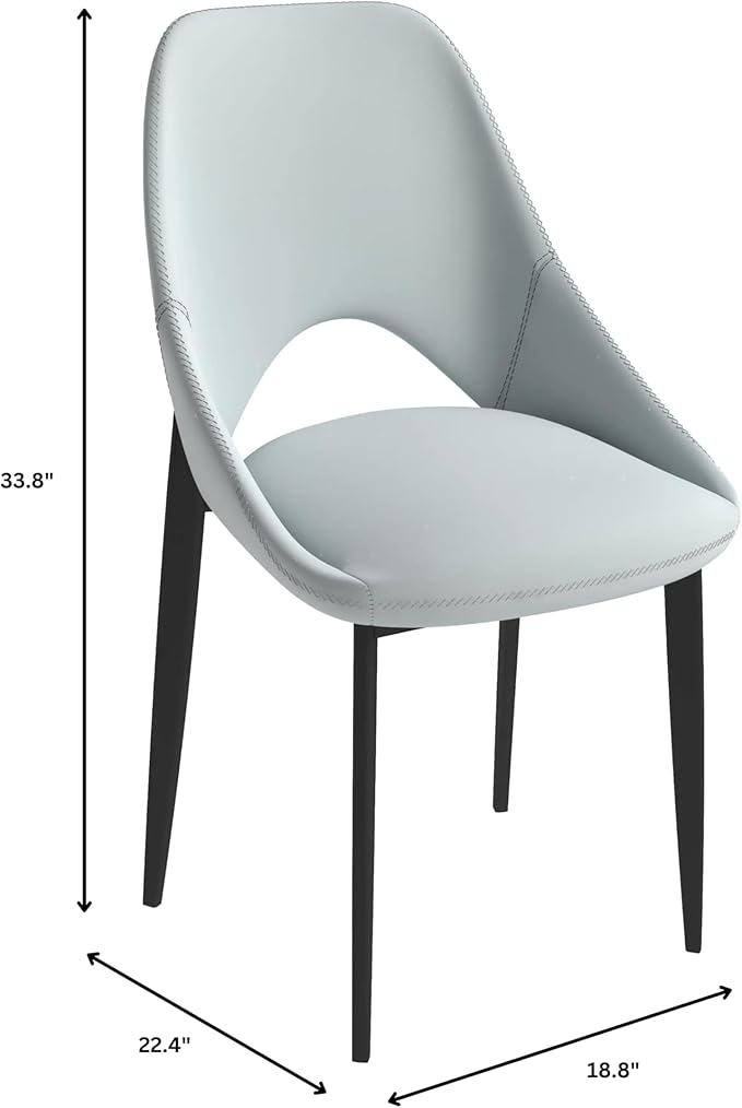 LeisureMod Amalfi Upholstered Fabric Dining Chair – Modern Side Chair with Iron Legs, Mid-Century Accent Chair for Dining Room or Kitchen-Ruum Studio Home