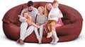 Bean Bag Chair for Adults 7FT,Soft Removable Cover for Teens/Girls Bedroom,Fluffy Giant Round Floor Beanbag Lounger Chairs (No Filler,Claret)-Ruum Studio Home