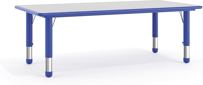 Flash Furniture Wren Adjustable Classroom Activity Table for School and Home, Plastic Activity Table for Kids, 23.625" W x 47.25" L, Gray/Blue-Ruum Studio Home
