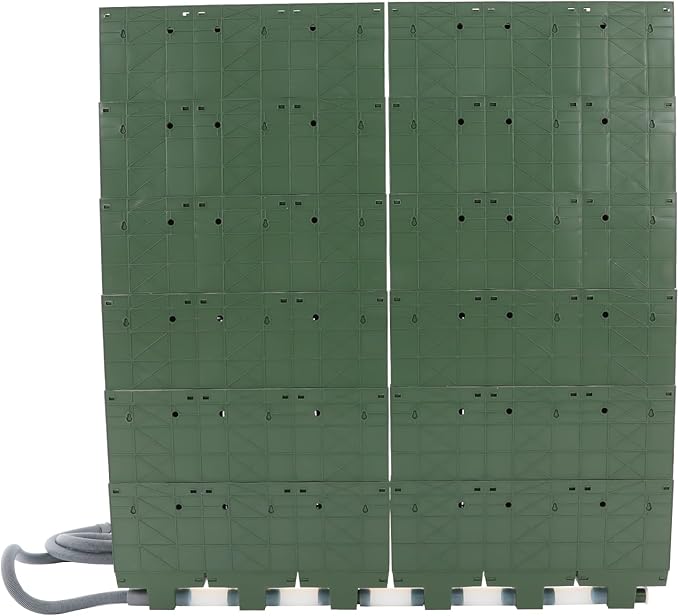 36 Pockets Hanging Planter Bags, Vertical Wall Mounted Plant Planting Grow Bags, Stackable Wall Planter with Timer, Self Watering Hanging Planters for Outdoor Indoor Garden-Green-Ruum Studio Home