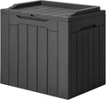 JUMMICO 31 Gallon Resin Deck Box Waterproof Indoor Outdoor Storage Boxes for Patio Furniture Cushions and Garden Tools (Gray)-Ruum Studio Home