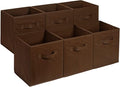 Amazon Basics Cube Organizer Storage Bins Handles, Collapsible Fabric, Pack of 6, 13"x13"x13", Brown-Ruum Studio Home