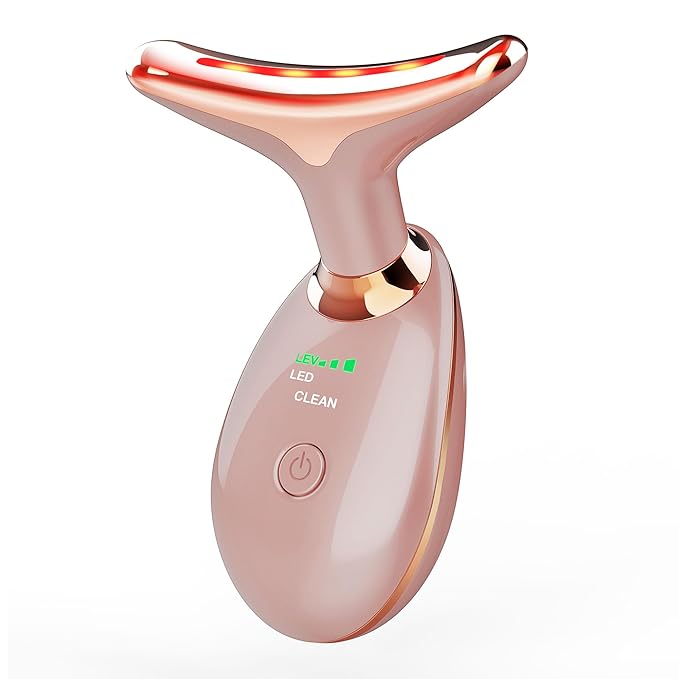 7-in-1 Deplux Face Neck Massager for Daily Skin Care Routine, Portable Facial Massager, Skin Care Tool, Rose Gold-Ruum Studio Home
