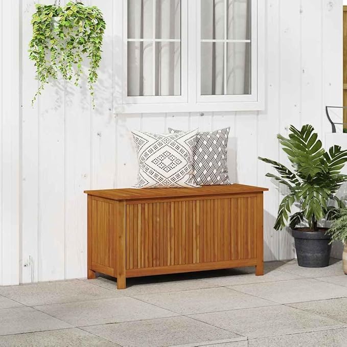 vidaXL Outdoor Storage Box - Wooden Deck Cabinet for Patio/Garden with Water-Resistant Lining, Farmhouse Style-Ruum Studio Home