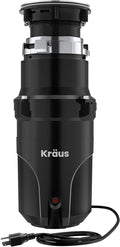 KRAUS WasteGuard 1/2 HP Continuous Feed Ultra-Quiet Motor Garbage Disposal with Quick Connect Mount, Power Cord and Flange Included, KWD110-50MBL-Ruum Studio Home