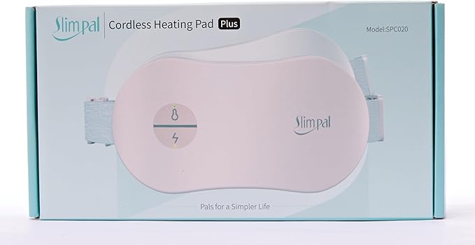 Slimpal Heating Pad for Period Cramps, Portable Cordless Electric Heating Pad for Menstrual Pain Relief Heat Belt, Rechargeable Wearable Heat Pad Gifts for Her Women Girl Wife Girlfriend, Pink-Ruum Studio Home