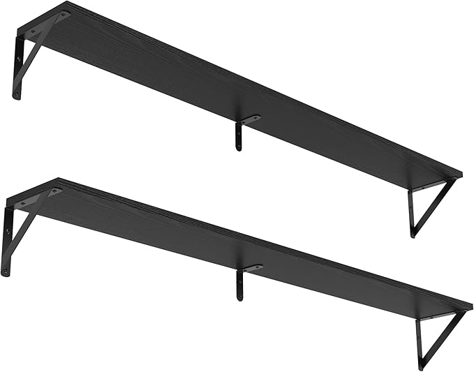 Heimlove 48 Inch Large Wall Bookshelves Set of 3, Wall Mounted Bookshelves,Heavy Duty Wooden Shelves for Living Room,Bedroom,Kitchen,Laundry Room Storage & Decor-Ruum Studio Home