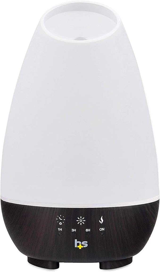 HealthSmart Essential Oil Diffuser, Cool Mist Humidifier and Aromatherapy Diffuser, FSA HSA Eligible with 500ML Tank for Large Rooms, Adjustable Timer, Mist Mode and 7 LED Light Colors, (Pack of 2)-Ruum Studio Home