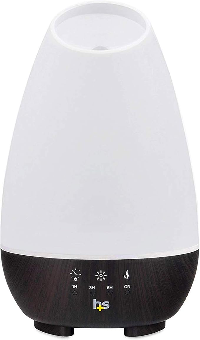 HealthSmart Essential Oil Diffuser, Cool Mist Humidifier and Aromatherapy Diffuser, FSA HSA Eligible with 500ML Tank for Large Rooms, Adjustable Timer, Mist Mode and 7 LED Light Colors, (Pack of 2)-Ruum Studio Home