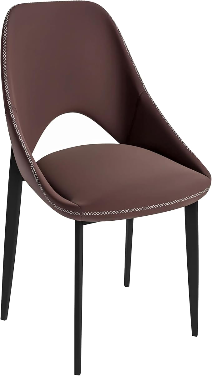 LeisureMod Amalfi Upholstered Fabric Dining Chair – Modern Side Chair with Iron Legs, Mid-Century Accent Chair for Dining Room or Kitchen-Ruum Studio Home