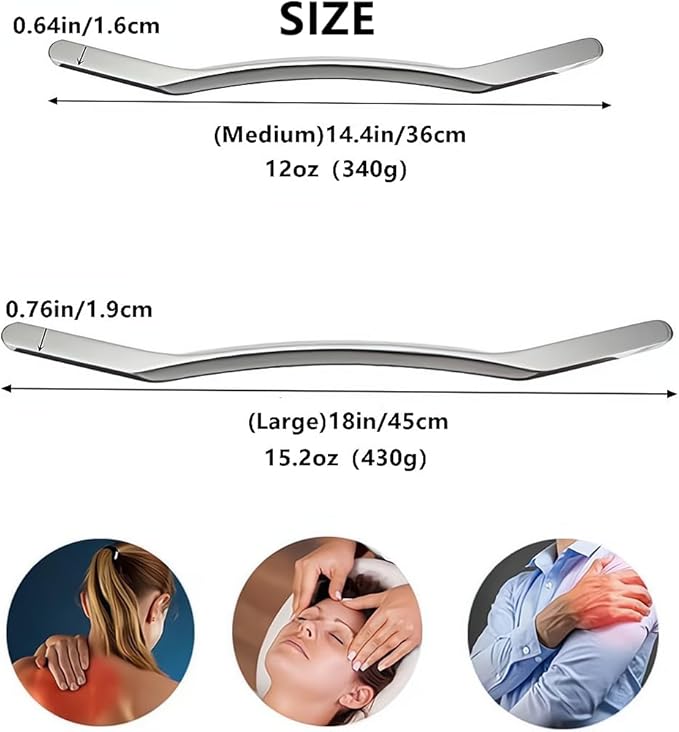 Gua Sha Massage Tools,Fascia Blaster Lymphatic Drainage Massager Stick, Cellulite Massager Muscle Roller Scraper Tool (Medium)-Ruum Studio Home