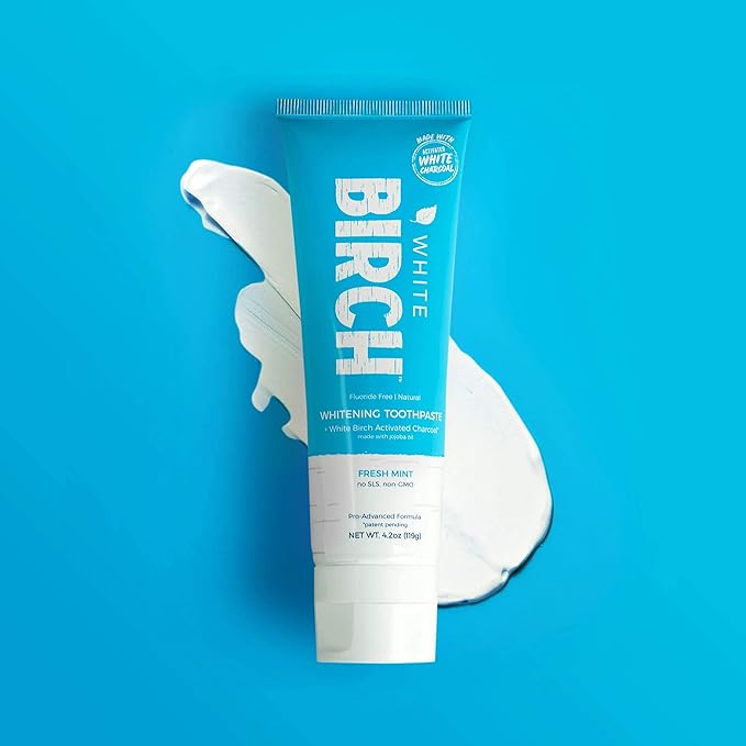 White Birch Activated Charcoal Toothpaste - Professional Teeth Whitening - Natural, No Fluoride Oral Care-Ruum Studio Home