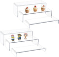Acrylic Display Risers,12'' Large Display Stands, Thickened to 0.2''(5mm) Stackable Acrylic Shelves for Perfume Display, Clear Risers for Cupcake Stand,Pop Figurines,Tumbler,Food (Clear, 6PCS)-Ruum Studio Home