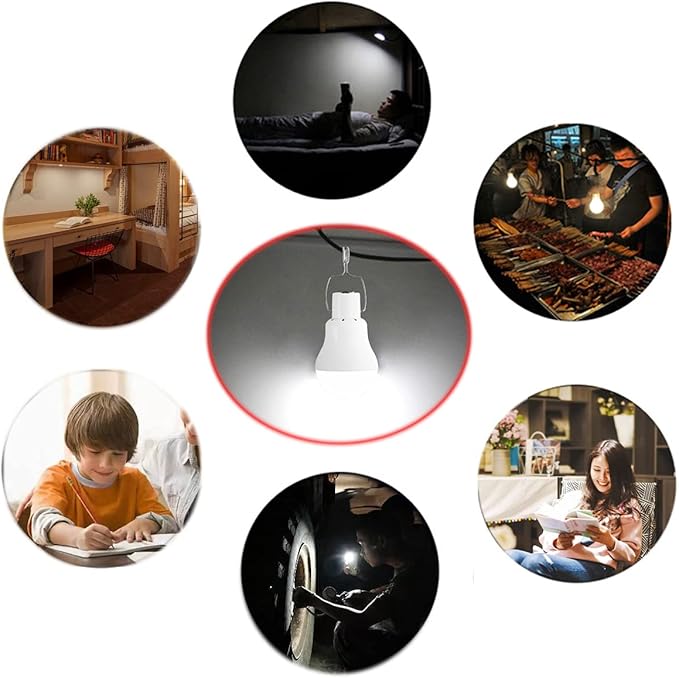 Solar Light Bulb Portable 350LM Solar Powered Camping Light Led Lantern Outdoor for Lamp Light Hiking Fishing Tent Indoor Shed Chicken Coop Hurricane Emergency with USB Chargeable-Ruum Studio Home