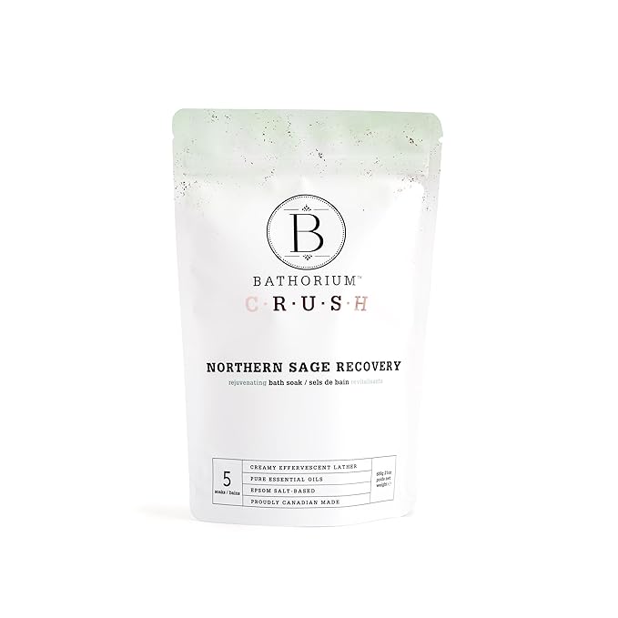 Bathorium Northern Sage Recovery Crush, Revitalizing Bath Soak, Dead Sea & Epsom Salt, Sage, Pine, Eucalyptus, pH-Balanced for Women, 5+ Baths, 21 oz-Ruum Studio Home