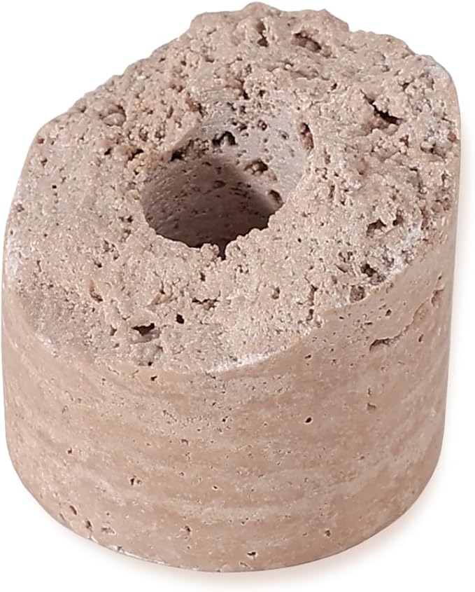 Travertine Candle Holder - Handmade Marble Candlestick Holder for Taper Candle - Vintage Small Stone Candle Sticks Holder Decor for Table Centerpieces, Wedding, Party, Fits 3/4 Inch Thick Candle-Ruum Studio Home