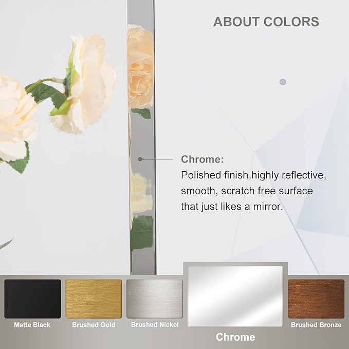 ANDY STAR Oval Mirror for Bathroom, 20x30 Polished Chrome Oblong Bathroom Mirror for Vanity with Stainless Steel Metal Frame, Modern Anti Rust Wall Mounted-Ruum Studio Home