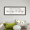comurdyo Give It To God And Go to Sleep Sign 40''×15'' Master Bedroom Above Bed Wall Decor Wood Framed Couple Large Farmhouse Guest Room Rustic Simple Over Bedside Wall Art Hanging Decor (Black)-Ruum Studio Home