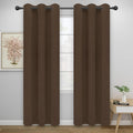 Easy-Going Blackout Curtains for Bedroom, Solid Thermal Insulated Grommet and Noise Reduction Window Drapes, Room Darkening Curtains for Living Room, 2 Panels (42x84 in, Brown)-Ruum Studio Home