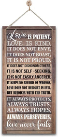 1 Corinthians 13:4-8 Inspirational Hanging Wood Decor Sign, Printed Wood Sign, Love is Patient, Love is Kind Quote, Hanging Bible Verses Woods Wall Signs, Rustic Home Decor Signs, Christian Gift-Ruum Studio Home