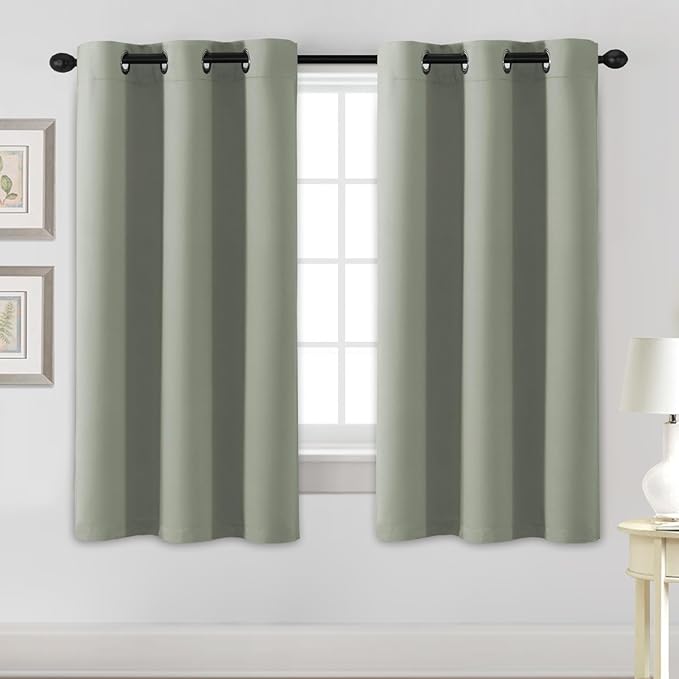 H.VERSAILTEX Blackout Curtains for Bedroom Thermal Insulated Room Darkening Living Room Curtains 63 Inch Long Grommet Privacy Protection Window Curtain Panels/Drapes for Nursery,2 Panels,Light Sage-Ruum Studio Home