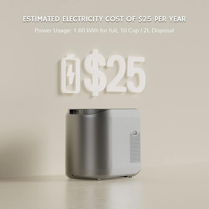 Airthereal Revive Electric Kitchen Composter, SHARKSDEN Tri-Blade, Turn Food Waste and Scraps into Dry Compost Fertilizer for Plants, R500 Gray-Ruum Studio Home