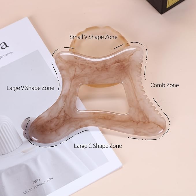 Body Gua Sha Tool Large Gua Sha Body Tool Cellulite Massage Tool (Resin) Lymphatic Drainage Tool Guasha Tool for Face, Back, Legs, Women's Body Shaping Tools-Ruum Studio Home