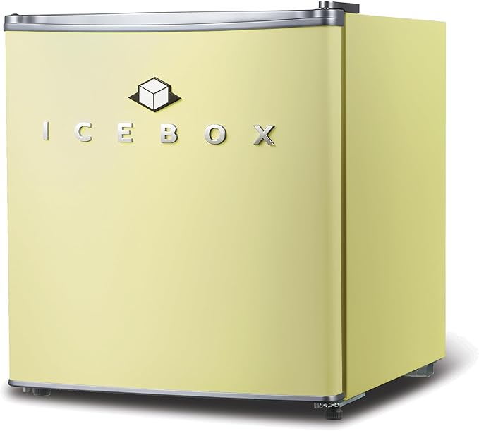IBCR17SUN Compact, Energy Star Certified Small, Single Door Mini Fridge with Freezer Refrigerator, Standard (1.7 cu ft), Sun Yellow-Ruum Studio Home