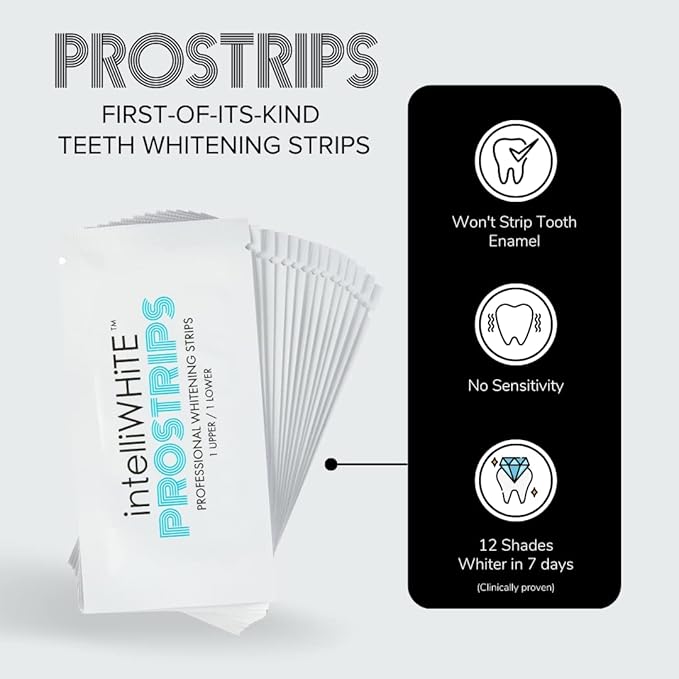 Prostrips - 12 Shades Whiter Teeth - 28 Enamel Safe REMINERALIZING Gentle Strips – 97% no Sensitivity-Ruum Studio Home