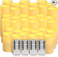 36-Pack Flickering Flameless Candles with Remote Control - LED Fake Candle Perfect for Wedding,Outdoor,Table,Halloween,Christmas Decor - Create a Magical Ambiance Effortlessly(Three Sizes)-Ruum Studio Home
