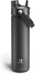 Insulated Water Bottle with Straw Stainless Steel Water Bottle, Leak-Proof, BPA-Free, Double Wall Vacuum Keeps Cold for 24 Hours for Sports, Travel, School (26 oz, Black Night)-Ruum Studio Home