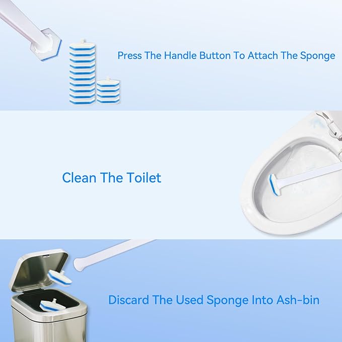 Aimery 100 Counts Blue Disposable Toilet Bowl Cleaning Wand Refills Compatible With Clorox(100,Blue)-Ruum Studio Home