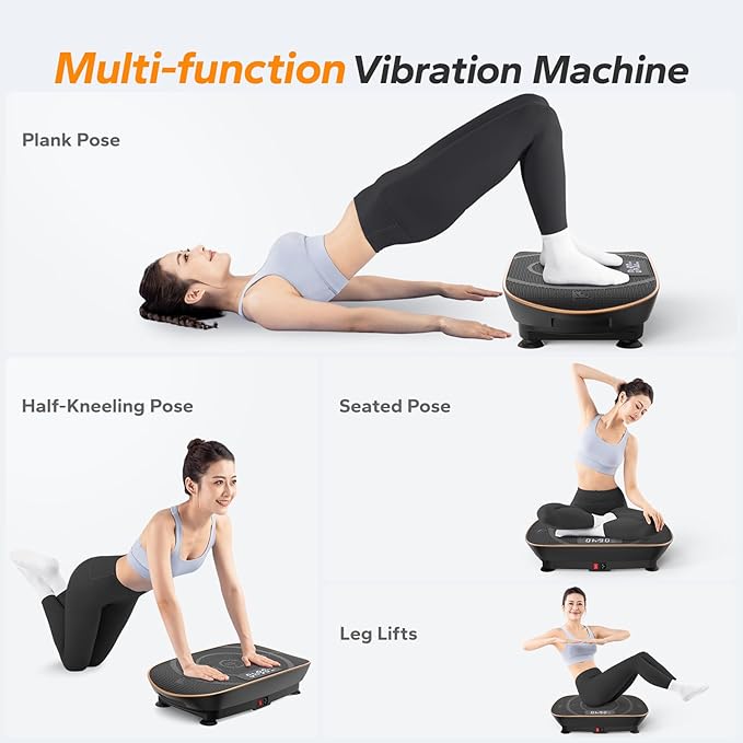 MERACH Vibration Plate Exercise Machine, Whole Body Workout Equipment for Women, Bluetooth and Silicone Pedal, Vibration Plate with Auto Mode, Vibrate Fitness Platform for Home-Ruum Studio Home