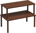 Cabinet Organizer Shelf(Set of 2),Kitchen Counter Shelves,Bamboo Spice Rack Countertop and Cabinet,Stackable Expandable,Large(Brown)-Ruum Studio Home