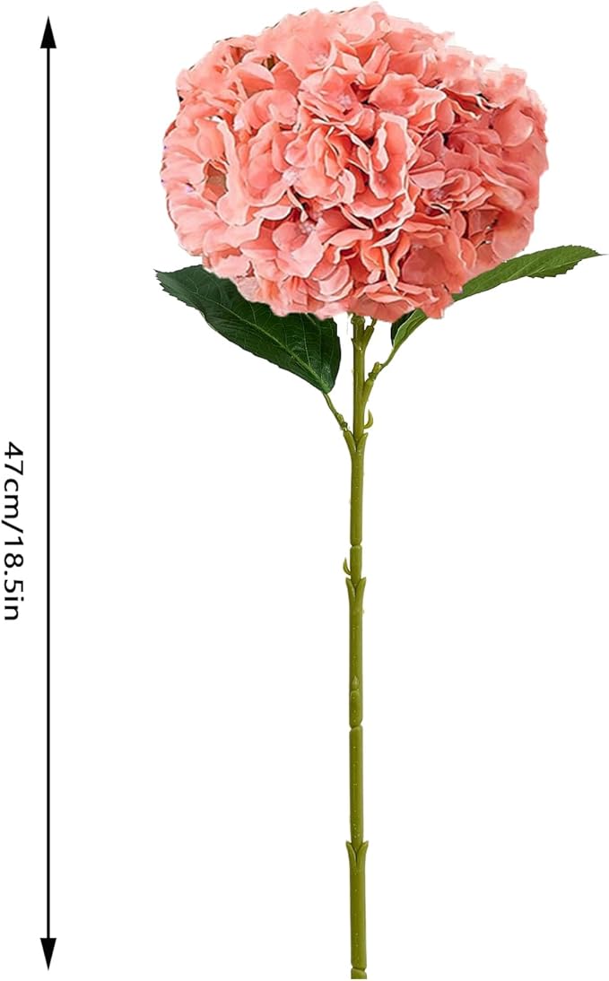 8Pcs Blush Fake Flowers Silk Hydrangea Artificial Flowers Bouquets Faux Hydrangea Stems for Home Table Centerpieces Wedding Party Decoration-Ruum Studio Home