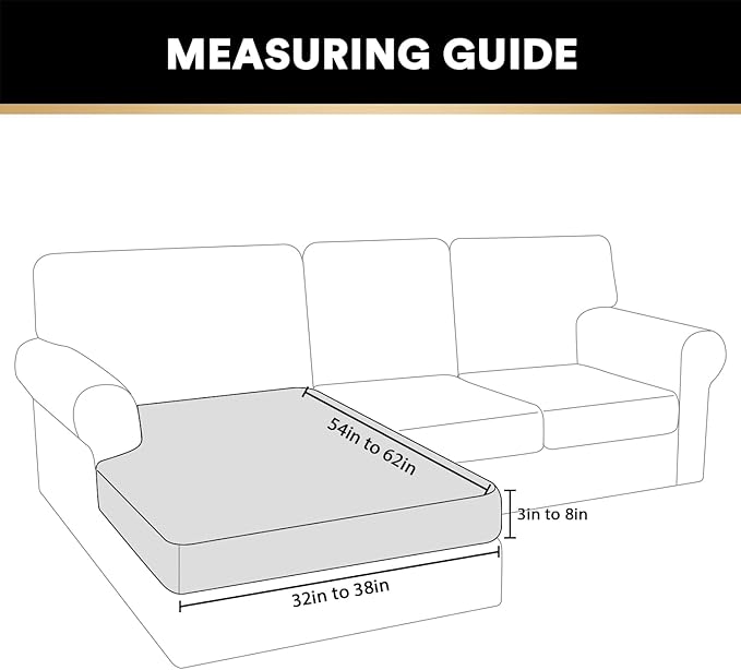 PrinceDeco Sectional Couch Covers Velvet Couch Cover for Dogs Washable L Shaped Couch Cover 1 Piece Individual Sectional Couch Covers with Elastic Bottom(Chaise Lounge,Camel)-Ruum Studio Home