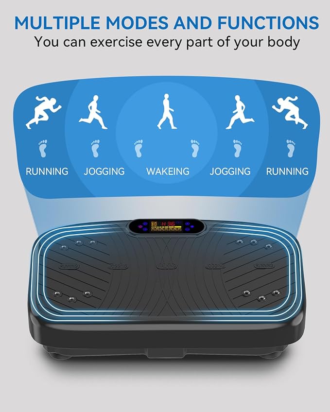Vibration Plate Exercise Machine, Vibration Plate Platform for Lymphatic Drainage, 200 Adjustable Speeds Power Shaping Vibrating Plate Helps Weight Loss, Shaping, Max Weight 450 Lbs-Ruum Studio Home