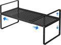 Expandable Kitchen Shelf Organizers, Kitchen Cabinet Organizer Stand Rack Organization for Countertop Cupborad Pantry, Black 1 Pack-Ruum Studio Home