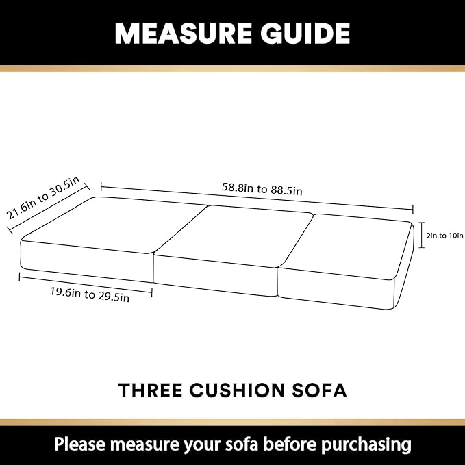 PrinceDeco Stretch Sofa Cushion Covers for Couches and Sofas,Soft Velvet Couch Seat Covers, Sofa Covers Washable, Seat Cushion Cover for 3 Couch Sofa Pet Friendly - Ivory, Each Width Up to 29.5"-Ruum Studio Home