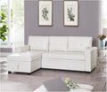 Naomi Home Transform Any Space: Sleeper Sectional Sofa with Convertible Sofa Bed & Inviting Chaise. Find Tranquil Comfort with Stress-Relieving Design & Durable Cushions - White/Air Leather-Ruum Studio Home