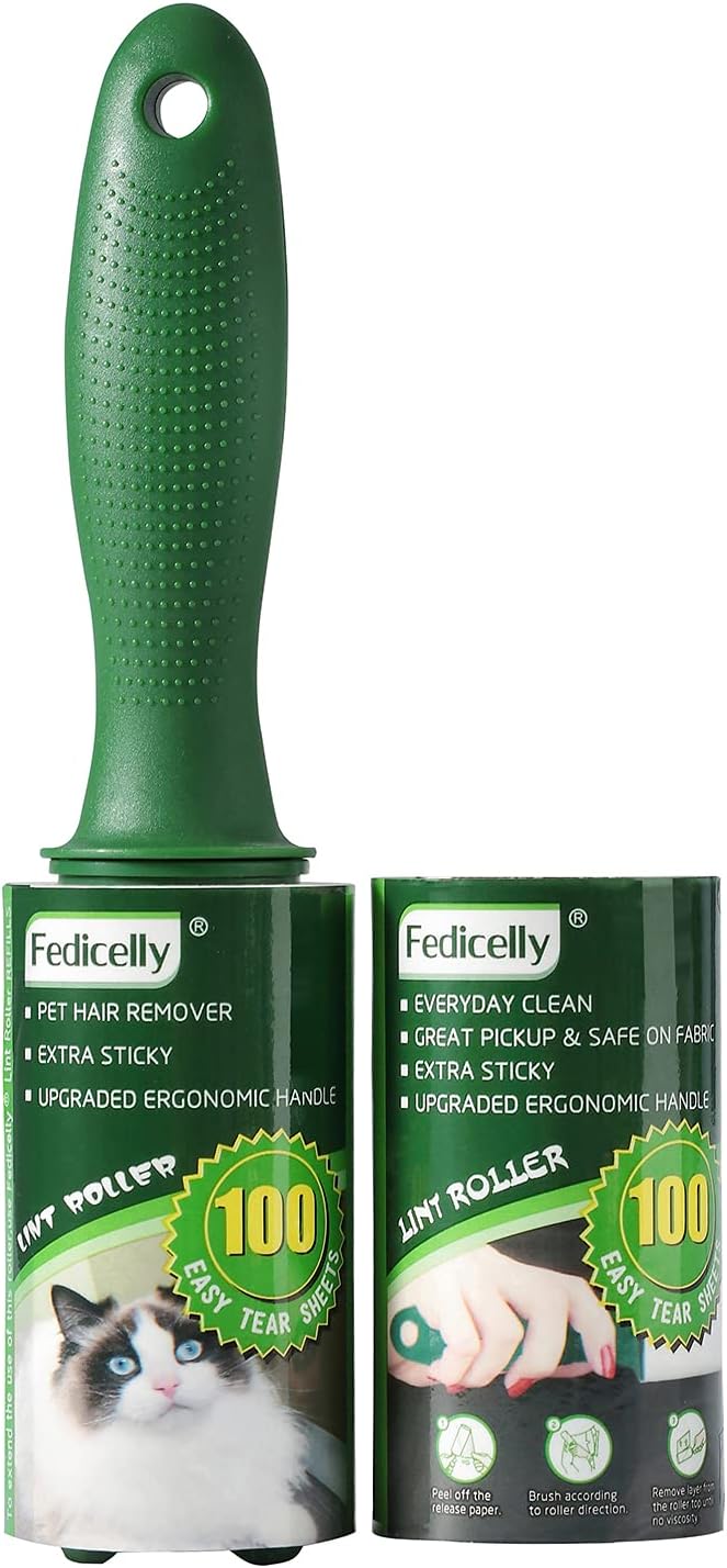 Fedicelly Lint Rollers Pet Hair Extra Sticky Furniture,Cat Dog Hair Remover Laundry Clothes Carpet,Total 200 Sheets Lint Remover Brush for Couch-Ruum Studio Home