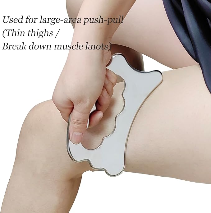 BYYDDIY Stainless Steel Massage Scraper Tool for Large Hands, Derma Edge Massage Tools,Gua Sha Scraping Tool for Physical Therapy,Muscle Scraper Tool (N)-Ruum Studio Home