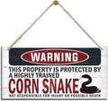 Warning Sign, Corn Snake Warning Wood Plaque Sign, Funny Door Signs, Decorative Wood Hanging Suspension Plaque, Farmhouse Wooden Wall Decor, Outdoor Hanging Wooden Signs-Ruum Studio Home