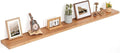Floating Shelves for Wall Decor, 8" Deep Rustic Solid Elm Wood Floating Shelves Wall Mounted, Wall Shelves with Invisible Bracket for Living Room Bathroom Bedroom Kitchen, 72 Inch Set of 1, Natural-Ruum Studio Home