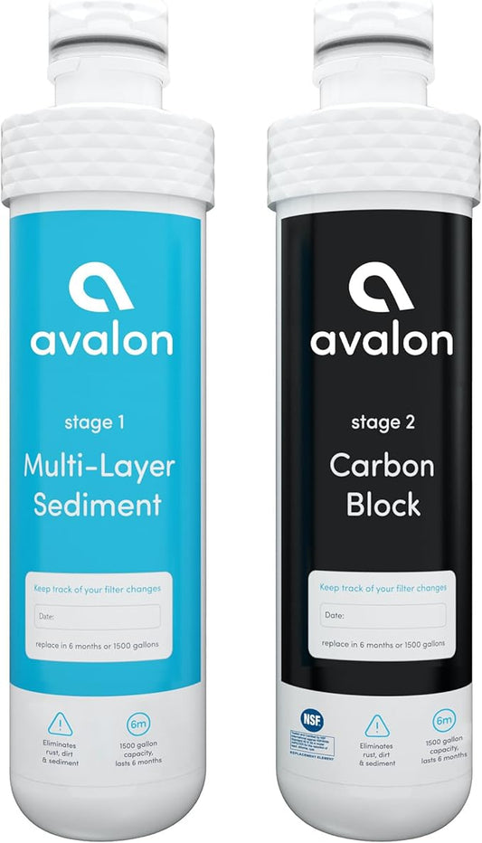 Avalon Genuine 2 Stage Replacement Filters For All Avalon Branded Bottleless Water Coolers NSF Certified, 2 Count (Pack of 1)-Ruum Studio Home