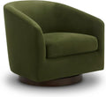 CHITA Swivel Accent Chair, FSC Certified Upholstered Velvet Barrel Chair for Living Room, Fully Assembled, Forest Green-Ruum Studio Home