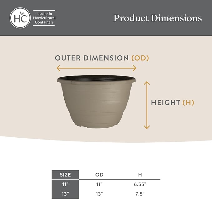 The HC Companies Wrapt Hanging Planters - Lightweight Plant Pot Hanger for Hanging Plants, Vegetables & Herbs - Outdoor & Indoor Hanging Basket for Plants (13" Green, Pack of 2)-Ruum Studio Home