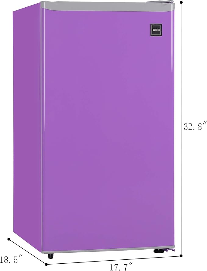 RCA RFR321-PURPLE 3.2 Cu Ft Compact Fridge, Mini Refrigerator, Purple-Ruum Studio Home