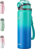 Enerbone 24 oz Insulated Water Bottle, Stainless Steel Bottle with Carrying Strap, Double-Wall Vacuum Insulation Design, Leakproof Sports Bottle with Straw, Keep Drinks Cold or Hot for Hours-Ruum Studio Home